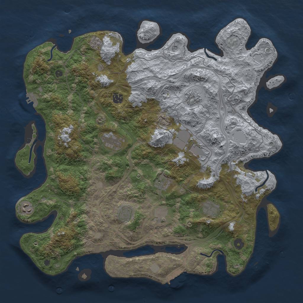 Rust Map: Procedural Map, Size: 4252, Seed: 1989984997, 19 Monuments
