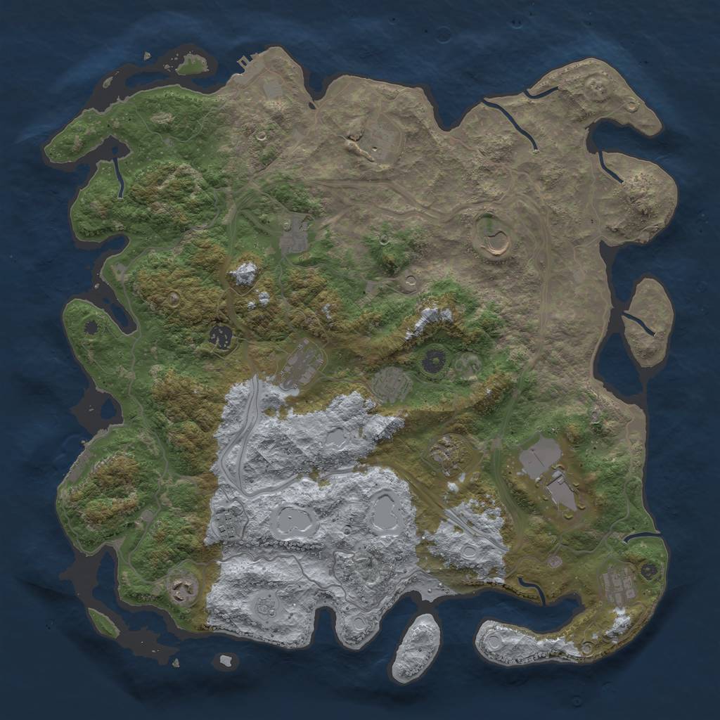 Rust Map: Procedural Map, Size: 4500, Seed: 1700348361, 20 Monuments
