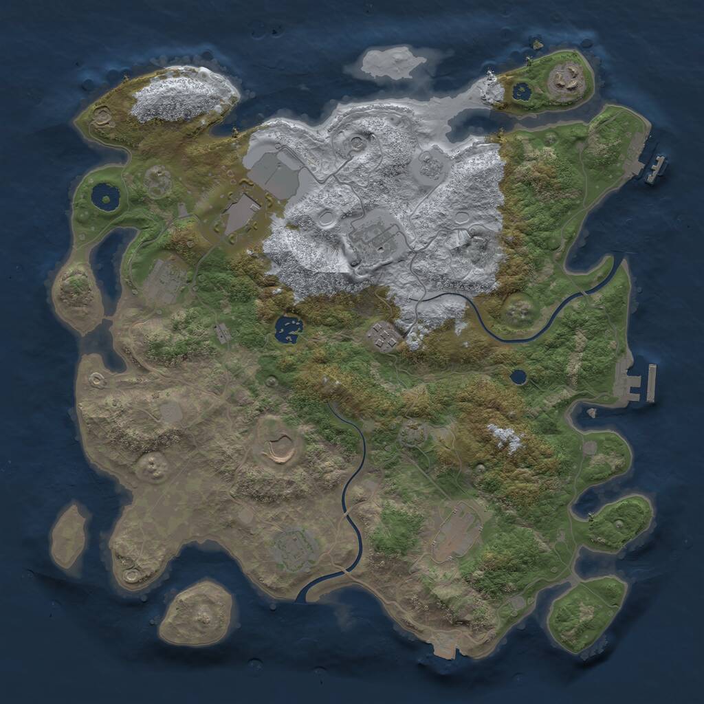 Rust Map: Procedural Map, Size: 3750, Seed: 813382363, 15 Monuments