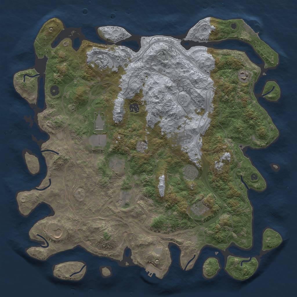 Rust Map: Procedural Map, Size: 4500, Seed: 685466720, 20 Monuments