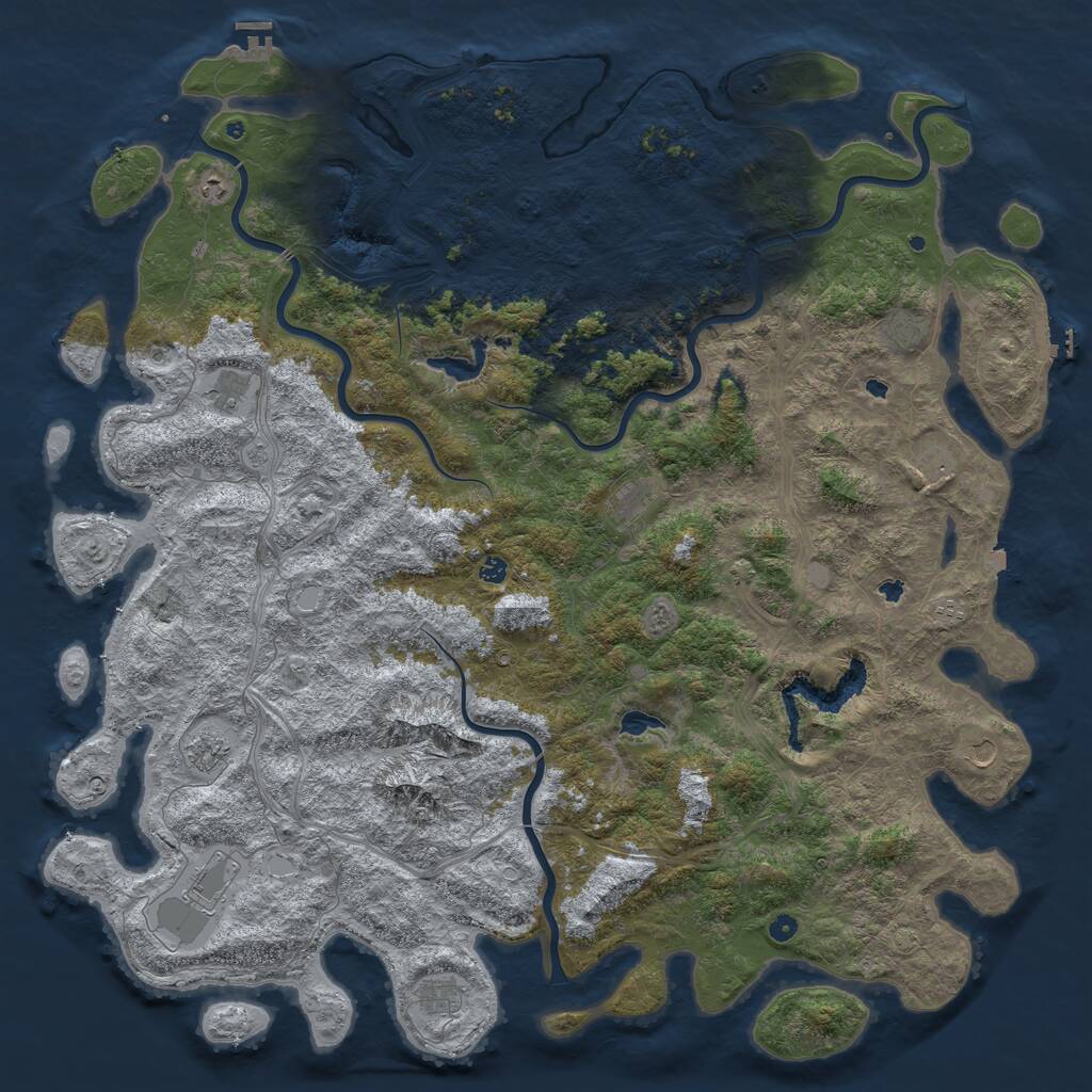 Rust Map: Procedural Map, Size: 6000, Seed: 154665, 17 Monuments