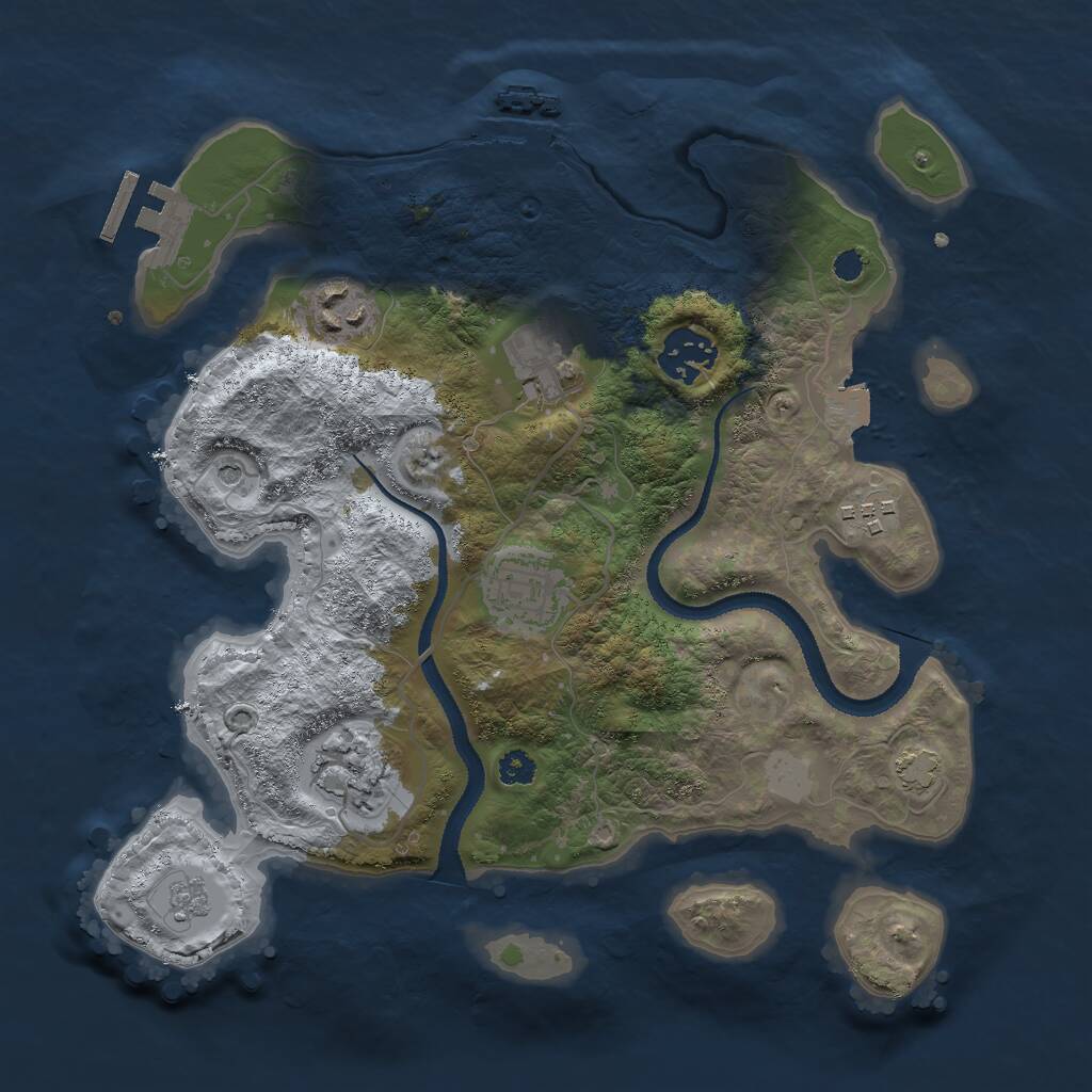 Rust Map: Procedural Map, Size: 3000, Seed: 567172214, 12 Monuments