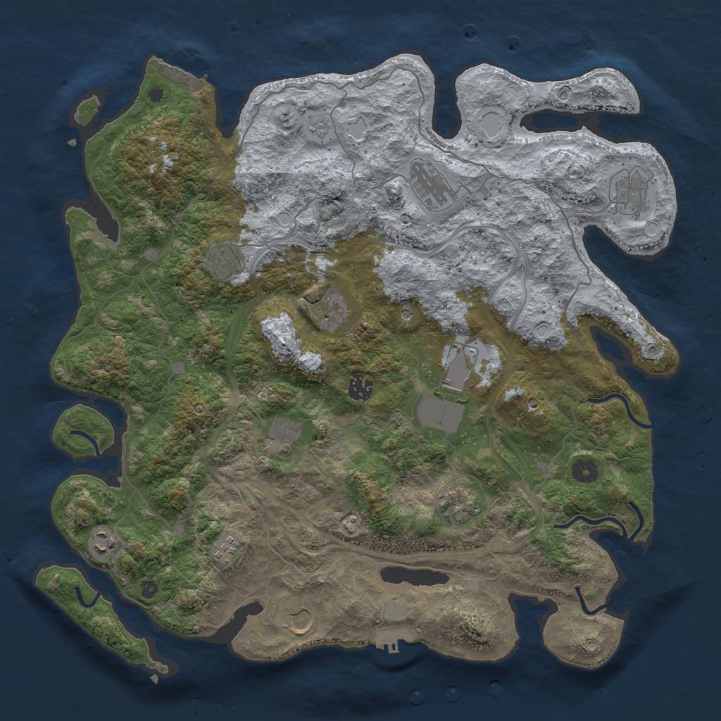 Rust Map: Procedural Map, Size: 4250, Seed: 1415560287, 20 Monuments