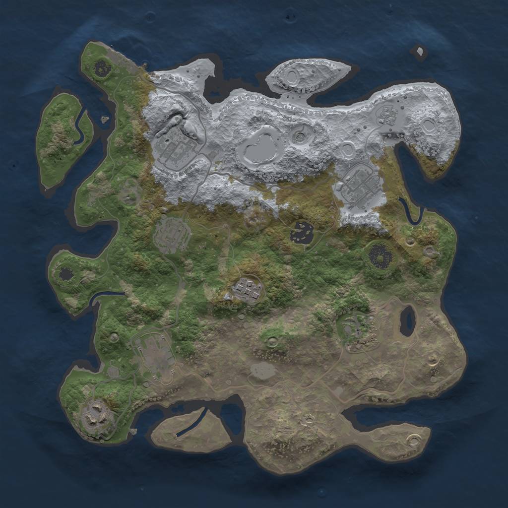 Rust Map: Procedural Map, Size: 3200, Seed: 79862489, 16 Monuments