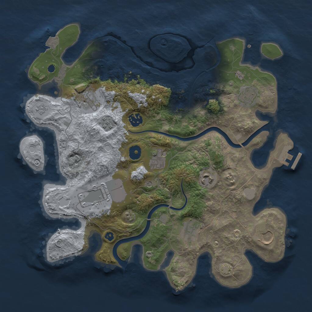 Rust Map: Procedural Map, Size: 3500, Seed: 800872213, 14 Monuments