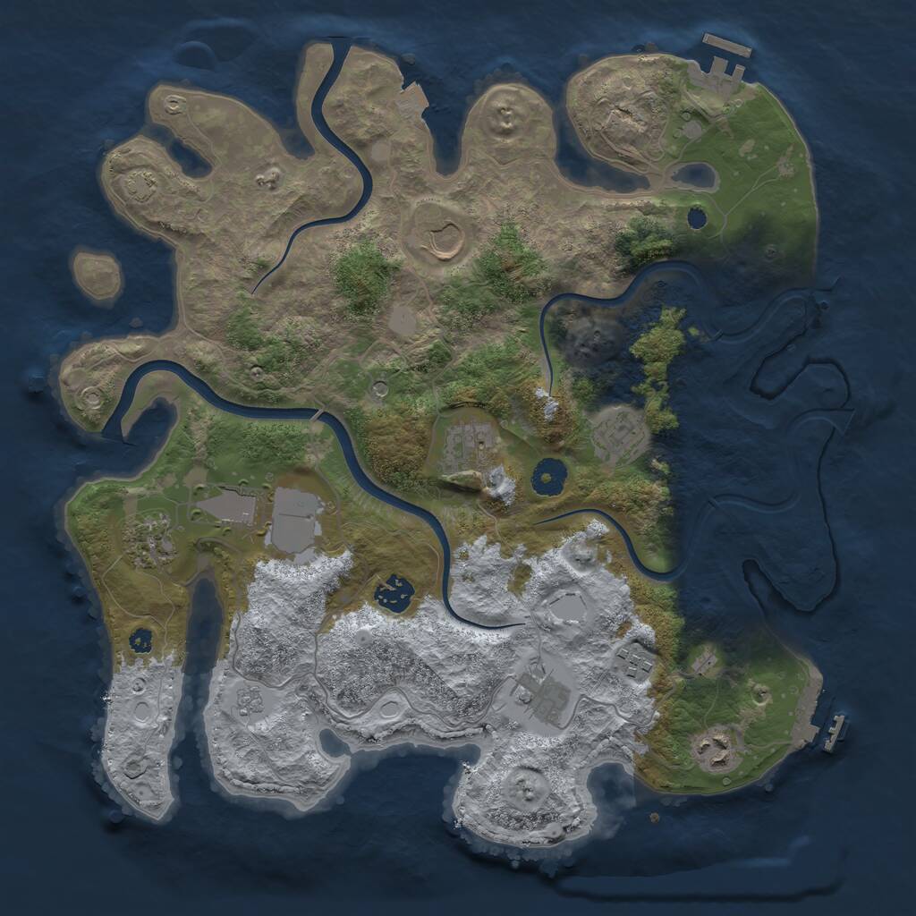 Rust Map: Procedural Map, Size: 3750, Seed: 7212351, 15 Monuments