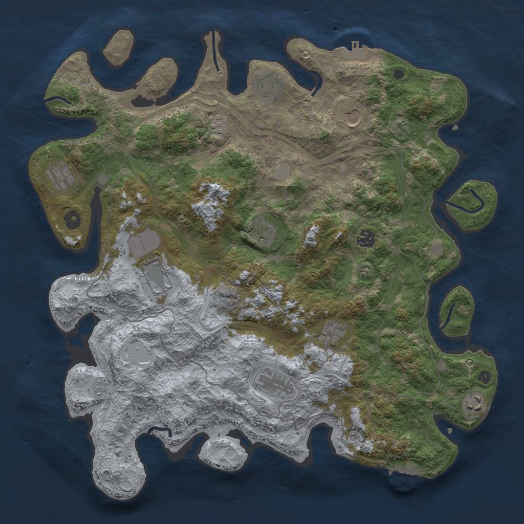 Rust Map: Procedural Map, Size: 4300, Seed: 1462586479, 19 Monuments