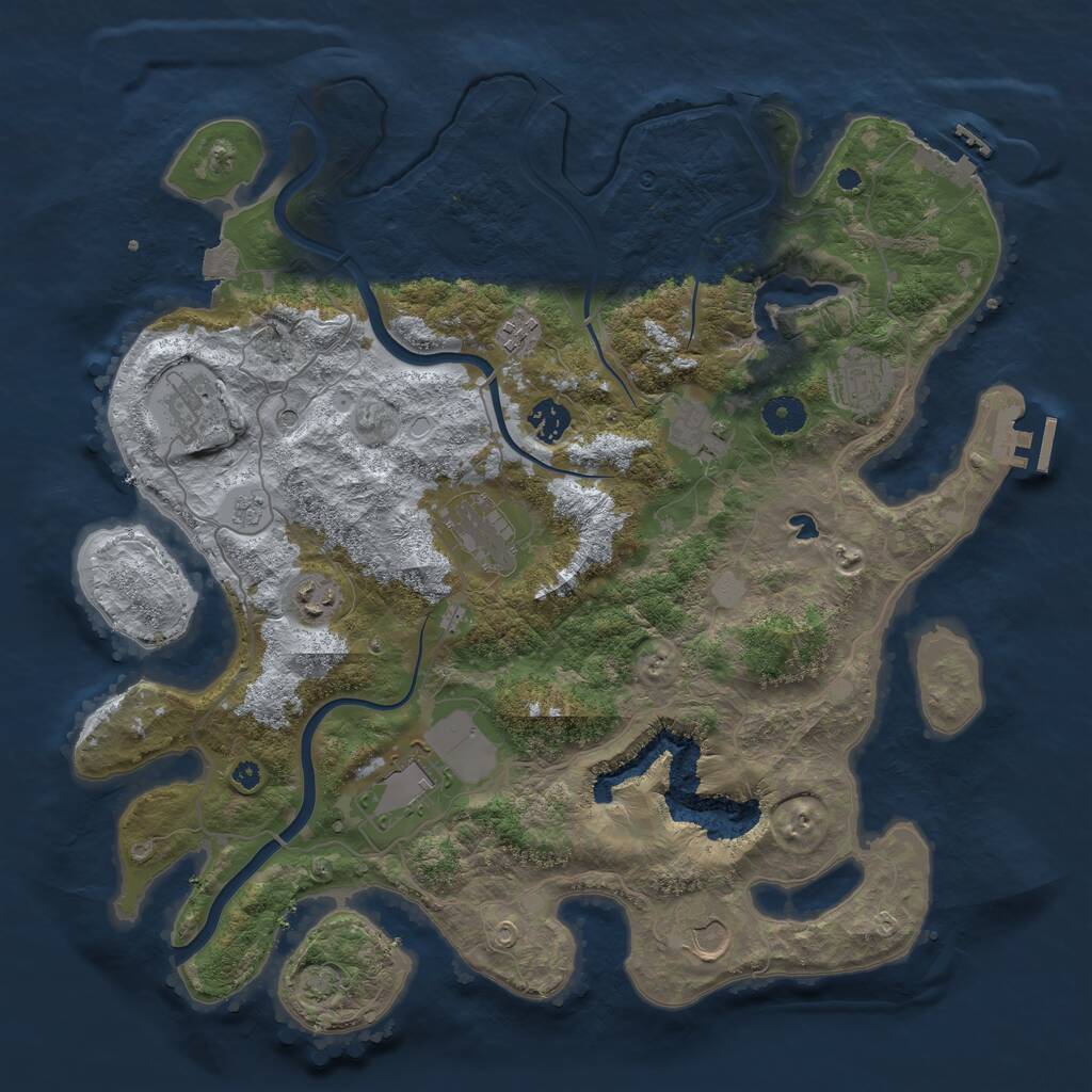 Rust Map: Procedural Map, Size: 4000, Seed: 2007899179, 15 Monuments