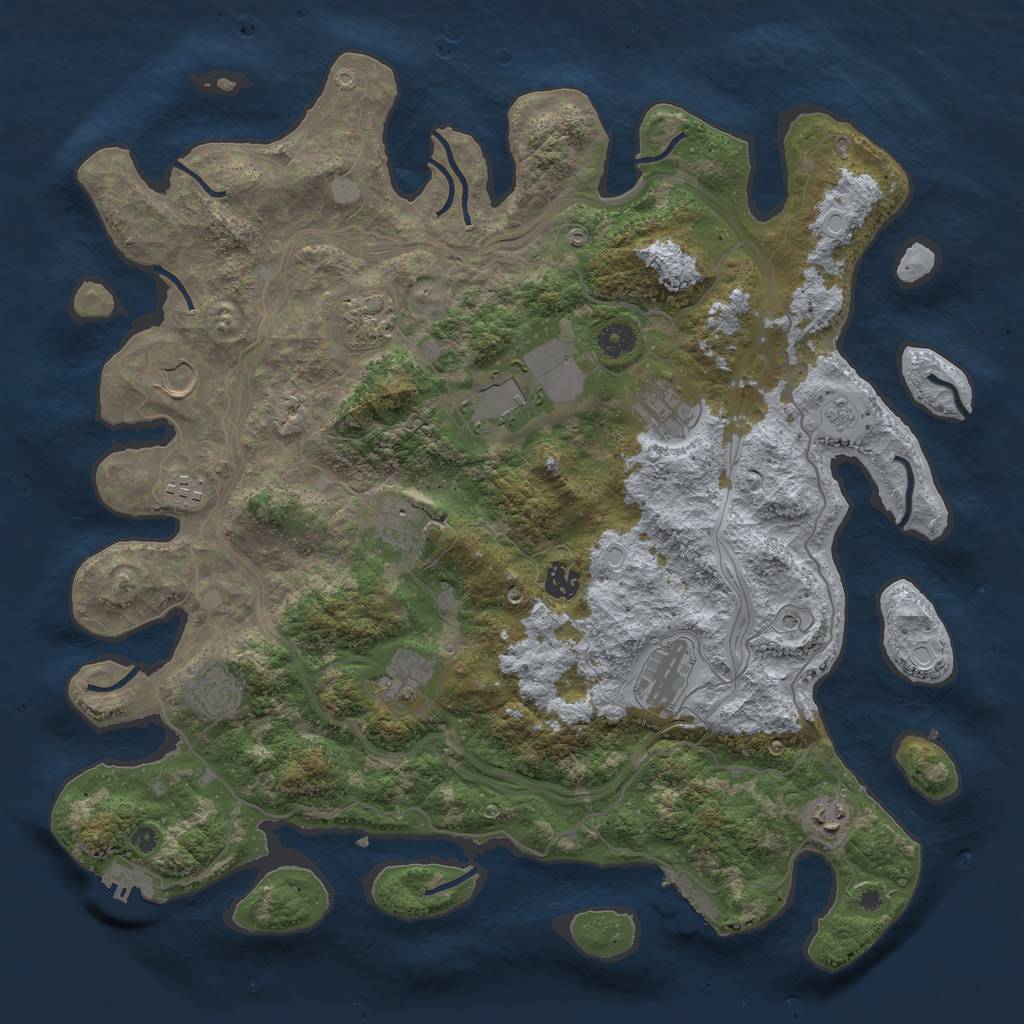 Rust Map: Procedural Map, Size: 4250, Seed: 2134620086, 20 Monuments