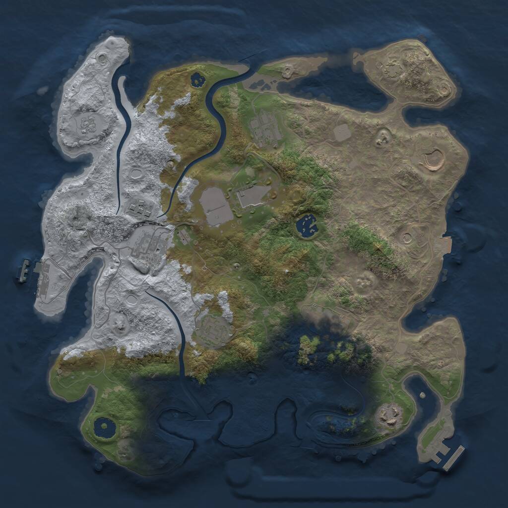 Rust Map: Procedural Map, Size: 3500, Seed: 4747848, 15 Monuments