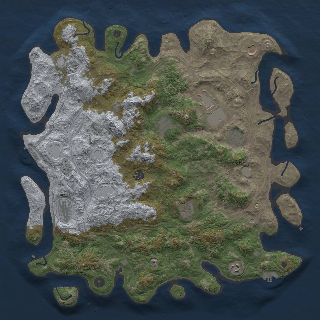 Rust Map: Procedural Map, Size: 4600, Seed: 1467239899, 19 Monuments