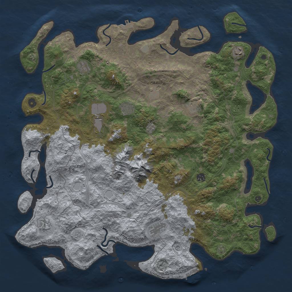 Rust Map: Procedural Map, Size: 5000, Seed: 1456, 19 Monuments
