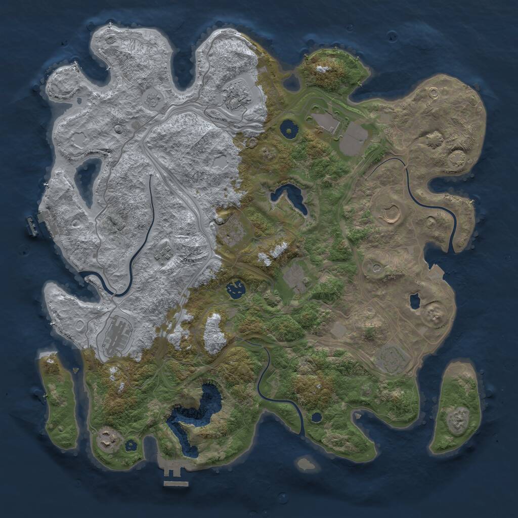 Rust Map: Procedural Map, Size: 4250, Seed: 1944220726, 16 Monuments