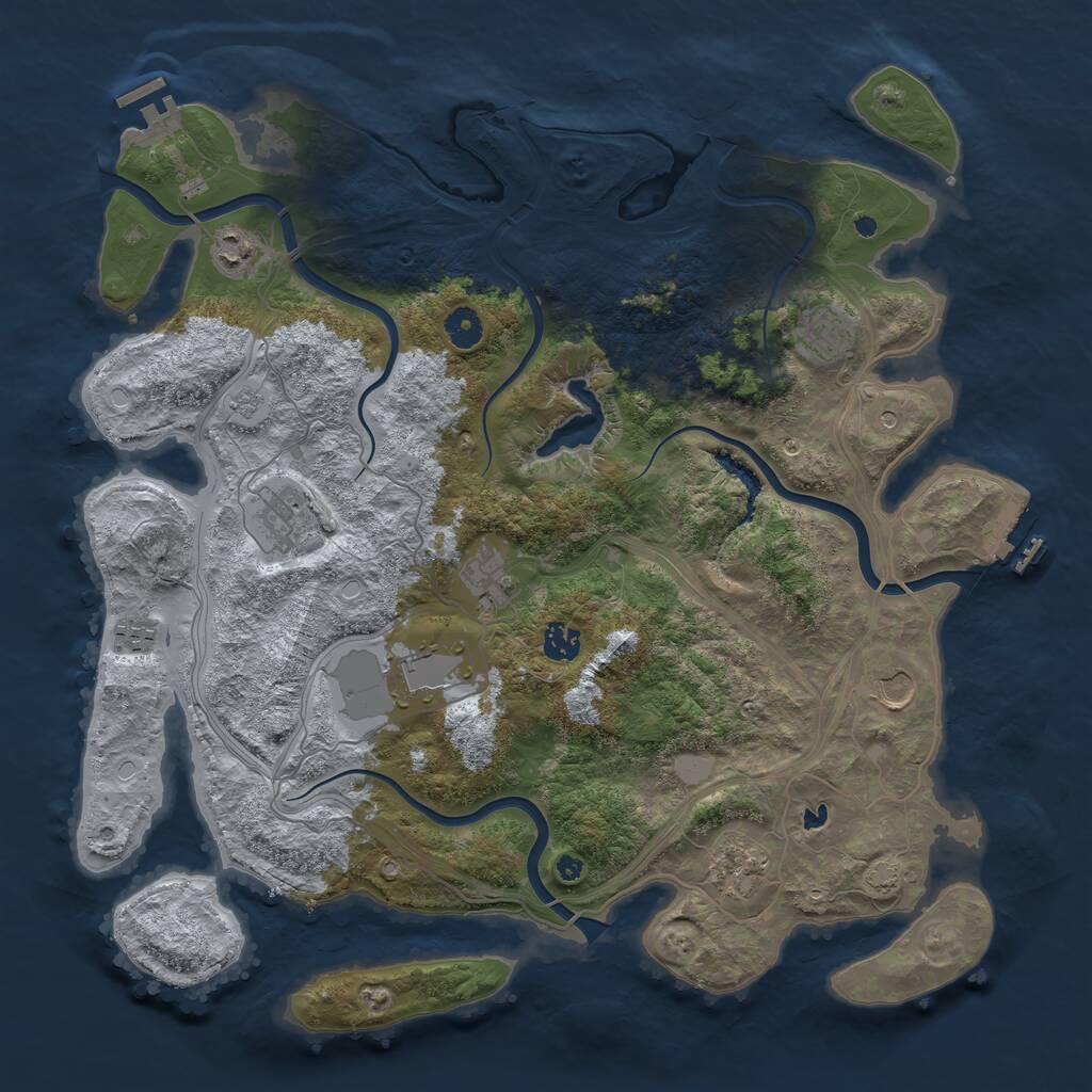 Rust Map: Procedural Map, Size: 4250, Seed: 157417145, 15 Monuments