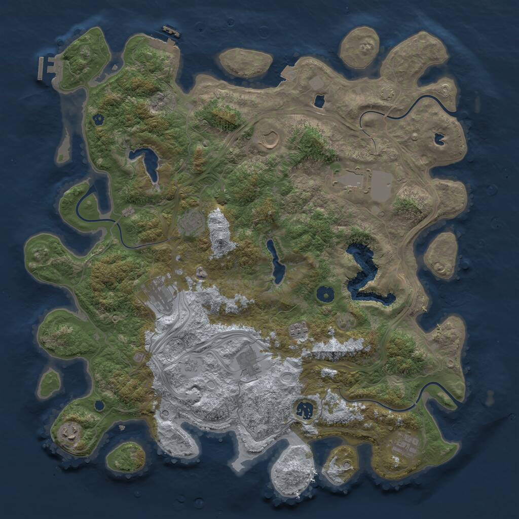 Rust Map: Procedural Map, Size: 4500, Seed: 1426724091, 15 Monuments