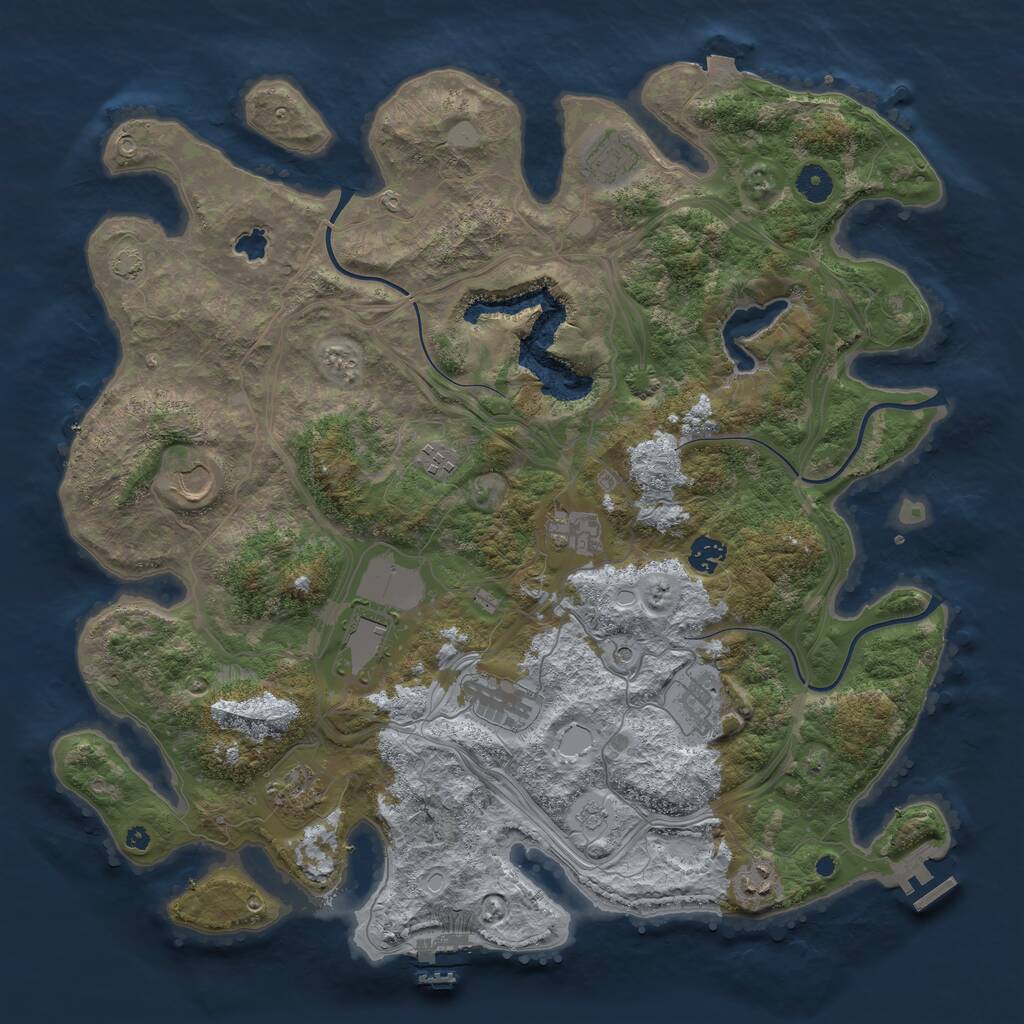 Rust Map: Procedural Map, Size: 4250, Seed: 7495729, 16 Monuments