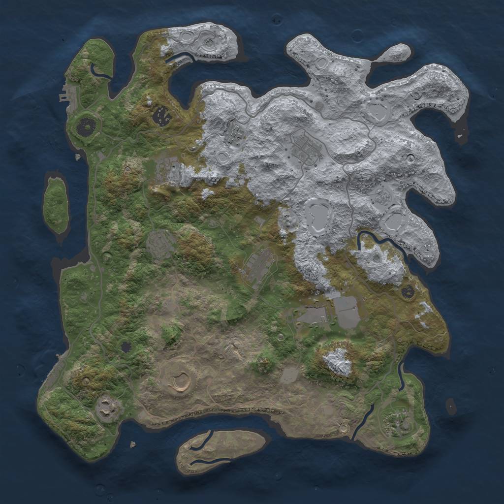 Rust Map: Procedural Map, Size: 4000, Seed: 1392180782, 19 Monuments