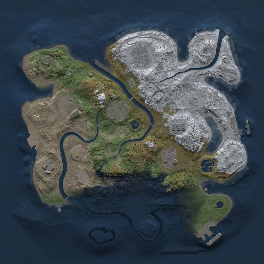 Rust Map: Procedural Map, Size: 3000, Seed: 5621651, 13 Monuments