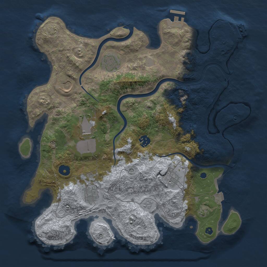 Rust Map: Procedural Map, Size: 3570, Seed: 45003, 13 Monuments