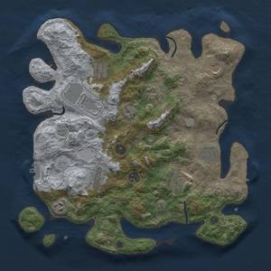 Thumbnail Rust Map: Procedural Map, Size: 3700, Seed: 709777197, 19 Monuments