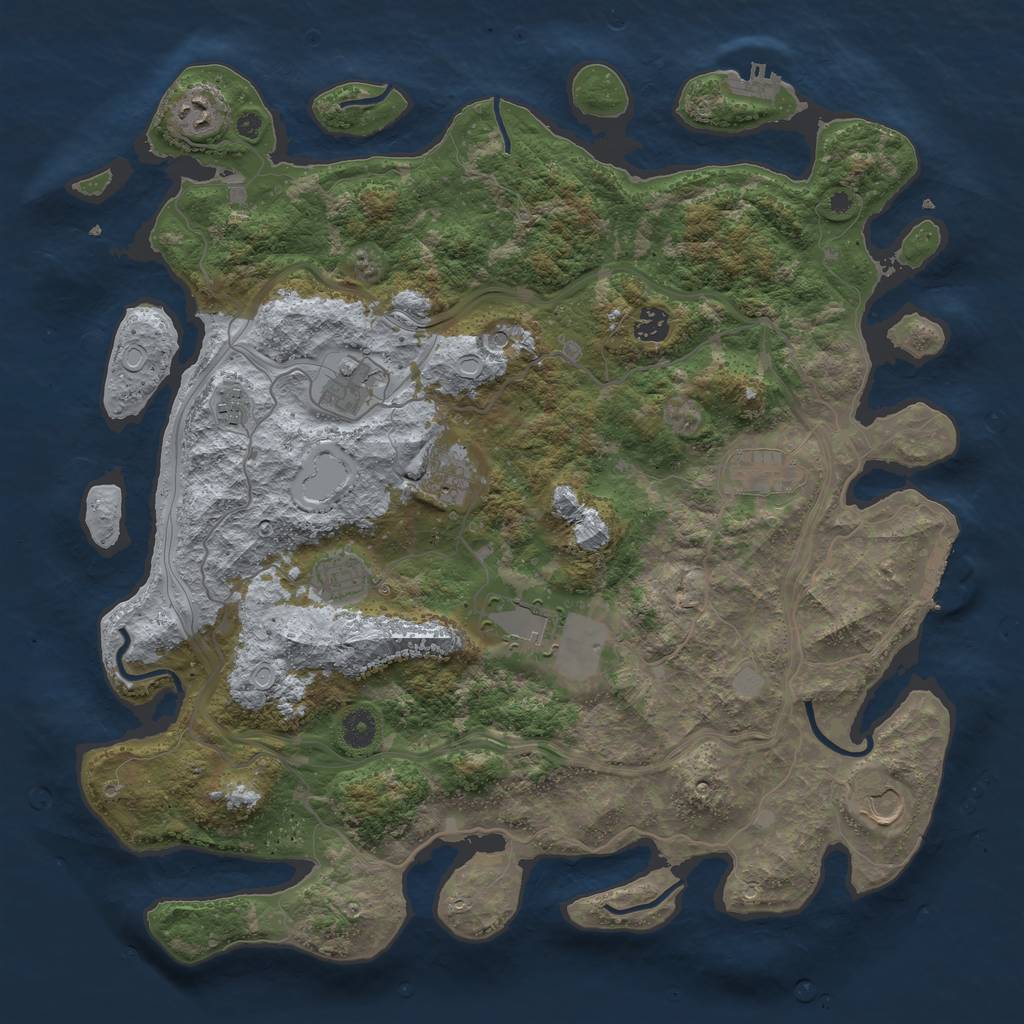 Rust Map: Procedural Map, Size: 4250, Seed: 96172939, 17 Monuments