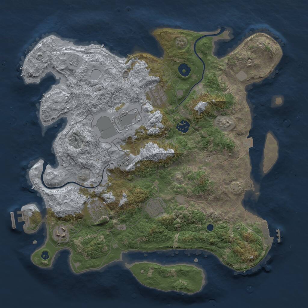 Rust Map: Procedural Map, Size: 3700, Seed: 1716202305, 13 Monuments