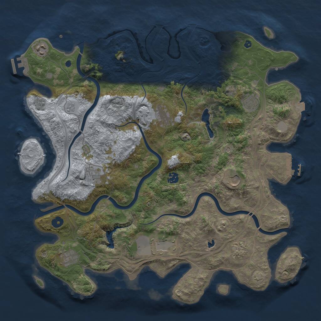 Rust Map: Procedural Map, Size: 4250, Seed: 2126598751, 16 Monuments