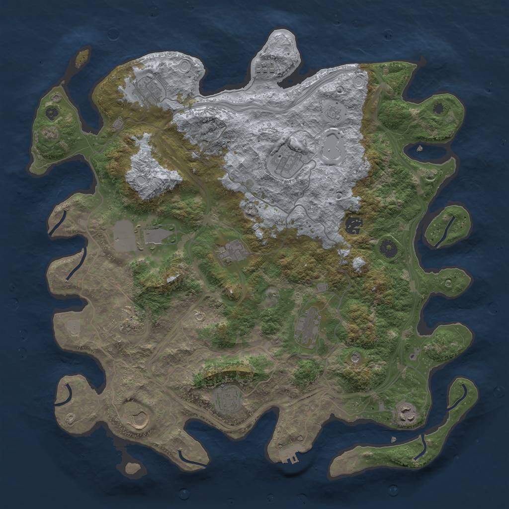 Rust Map: Procedural Map, Size: 4250, Seed: 889489869, 17 Monuments