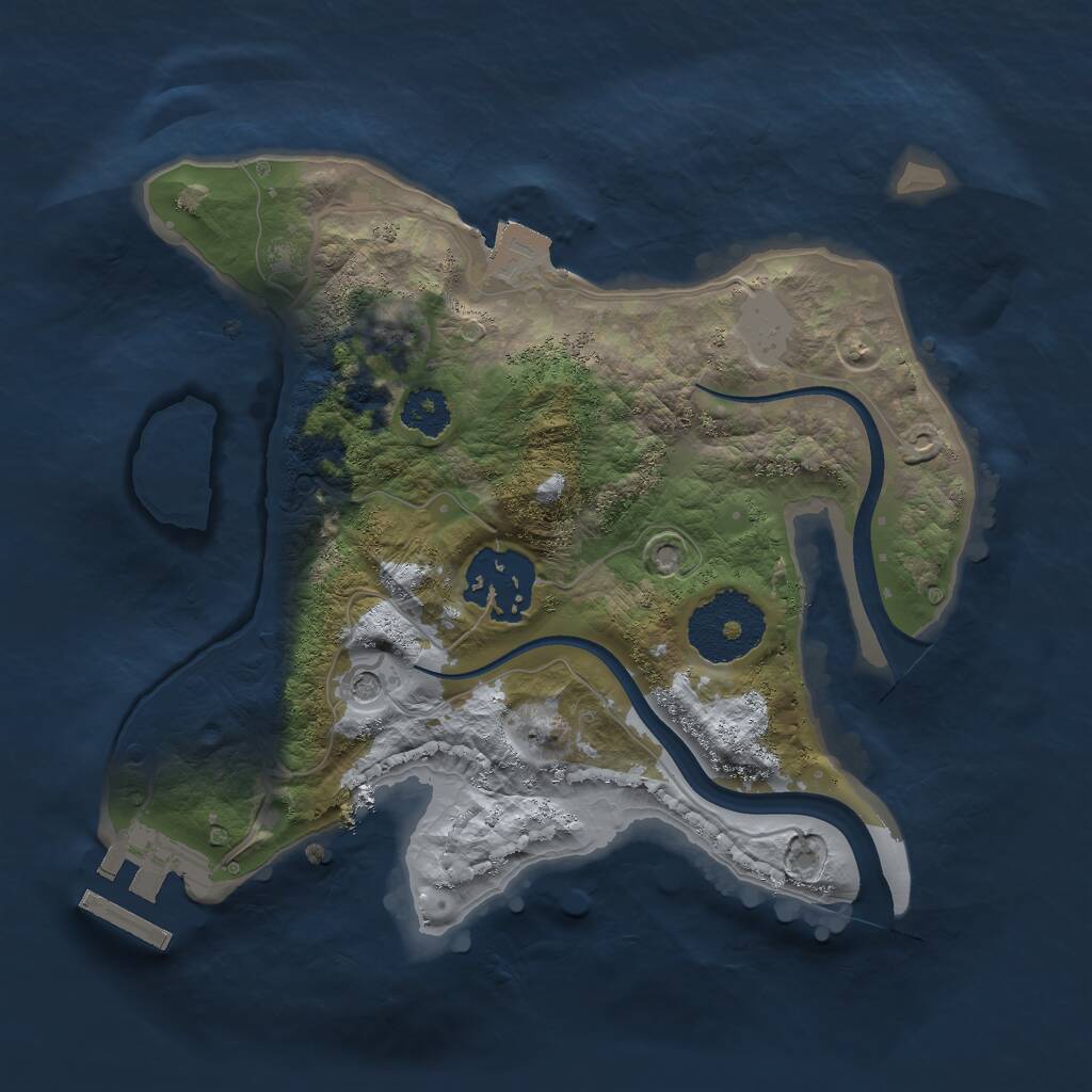 Rust Map: Procedural Map, Size: 2269, Seed: 111169, 4 Monuments