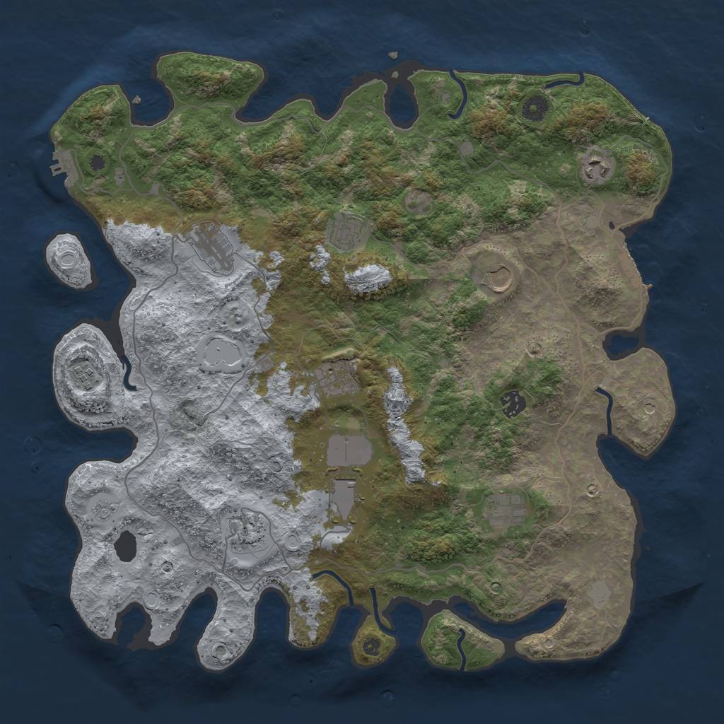 Rust Map: Procedural Map, Size: 4200, Seed: 70990, 19 Monuments