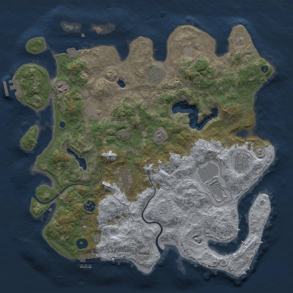 Rust Map: Procedural Map, Size: 4000, Seed: 540726860, 14 Monuments