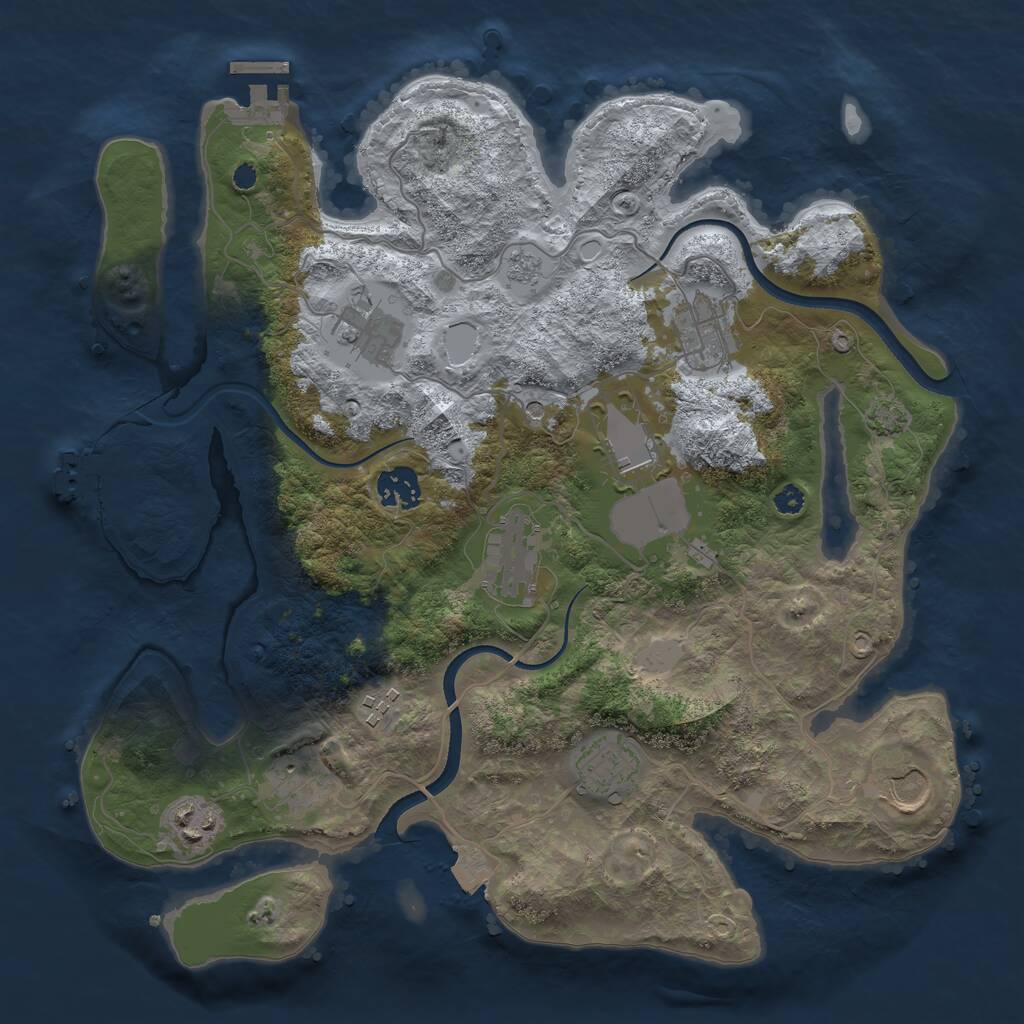 Rust Map: Procedural Map, Size: 3500, Seed: 1738691626, 16 Monuments