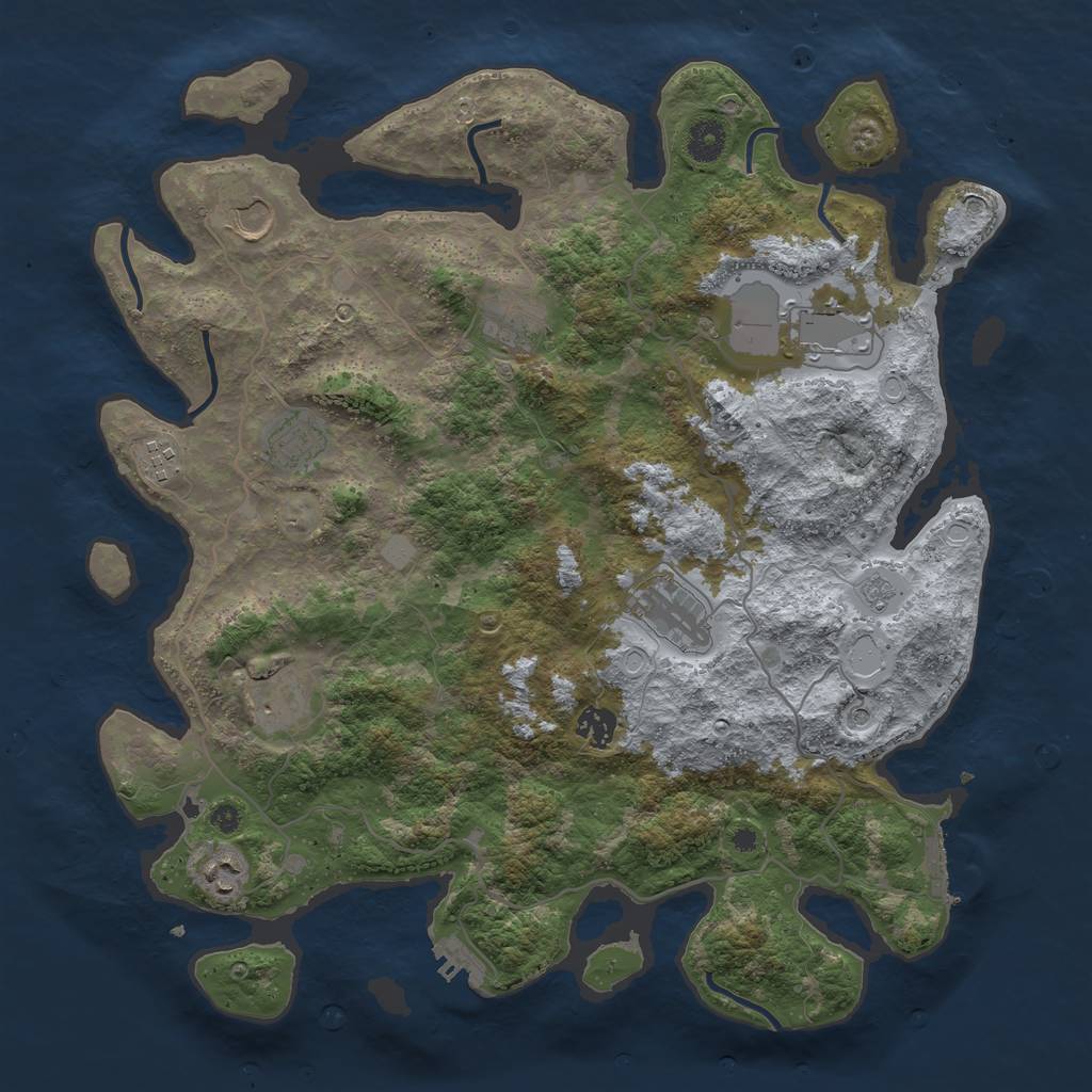 Rust Map: Procedural Map, Size: 4000, Seed: 901721641, 18 Monuments