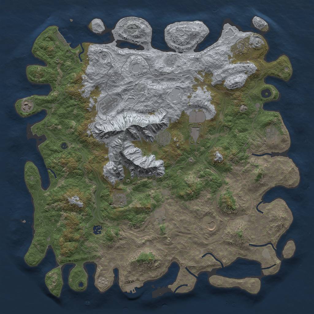 Rust Map: Procedural Map, Size: 5000, Seed: 1928025600, 20 Monuments