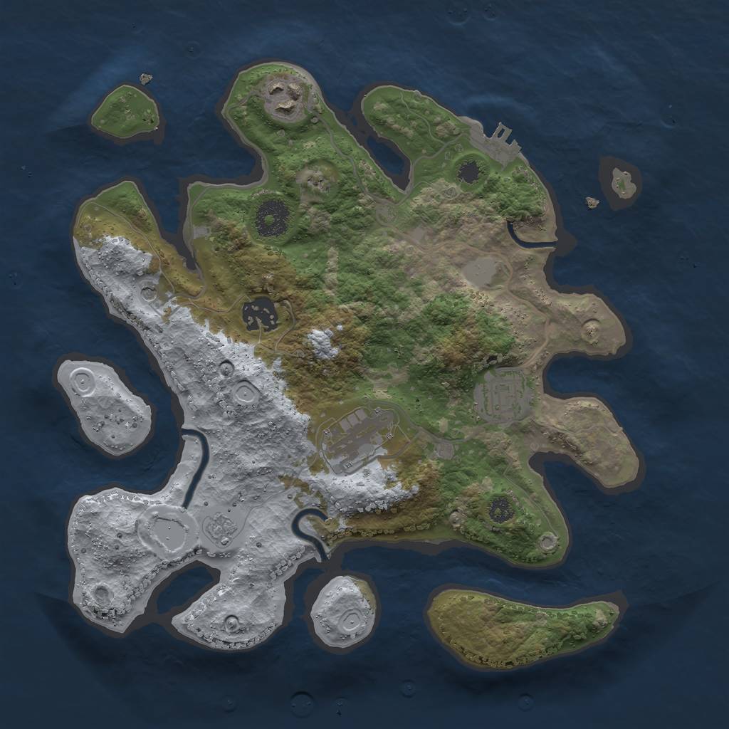 Rust Map: Procedural Map, Size: 3000, Seed: 1331424798, 12 Monuments