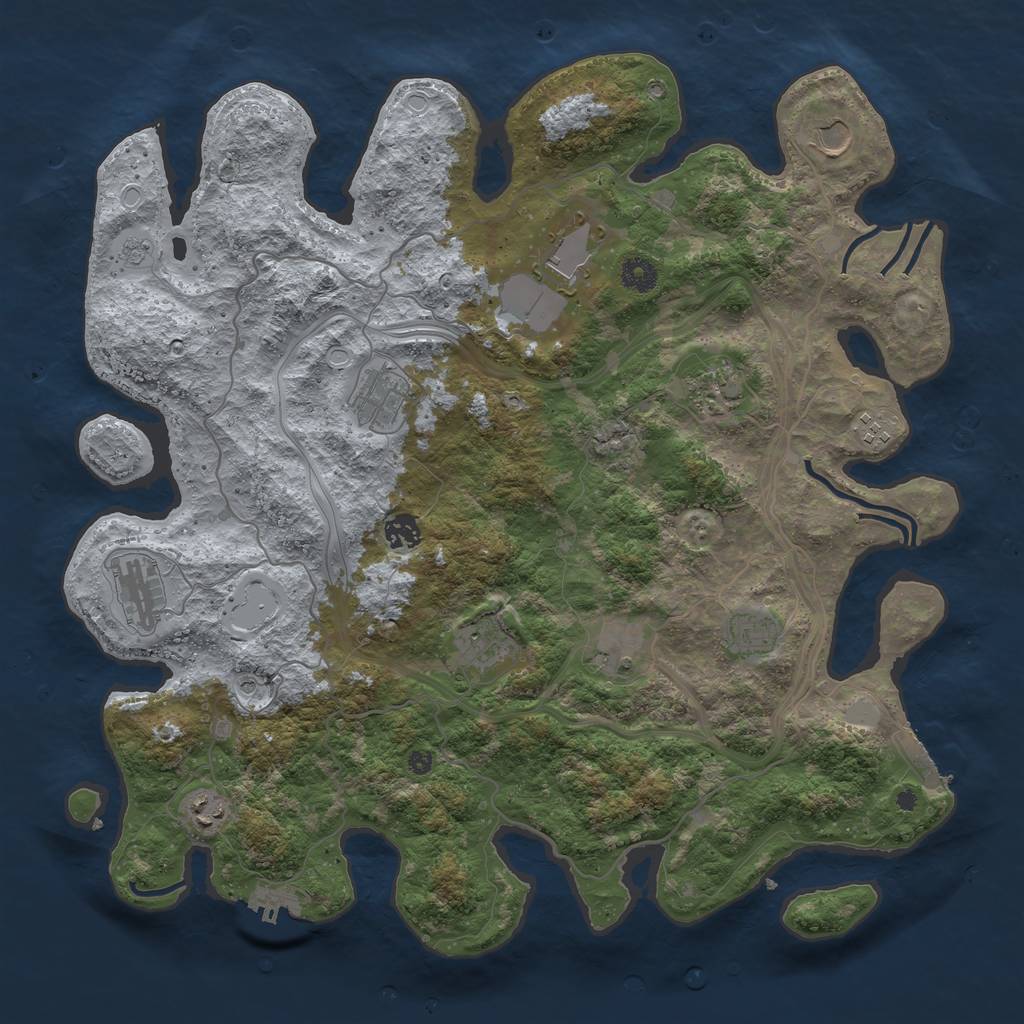 Rust Map: Procedural Map, Size: 4250, Seed: 435827823, 20 Monuments