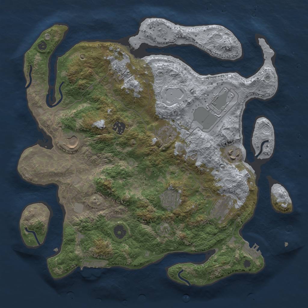 Rust Map: Procedural Map, Size: 3600, Seed: 69426501, 15 Monuments