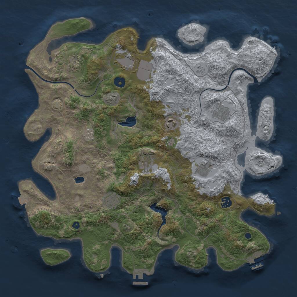 Rust Map: Procedural Map, Size: 4000, Seed: 315496, 15 Monuments