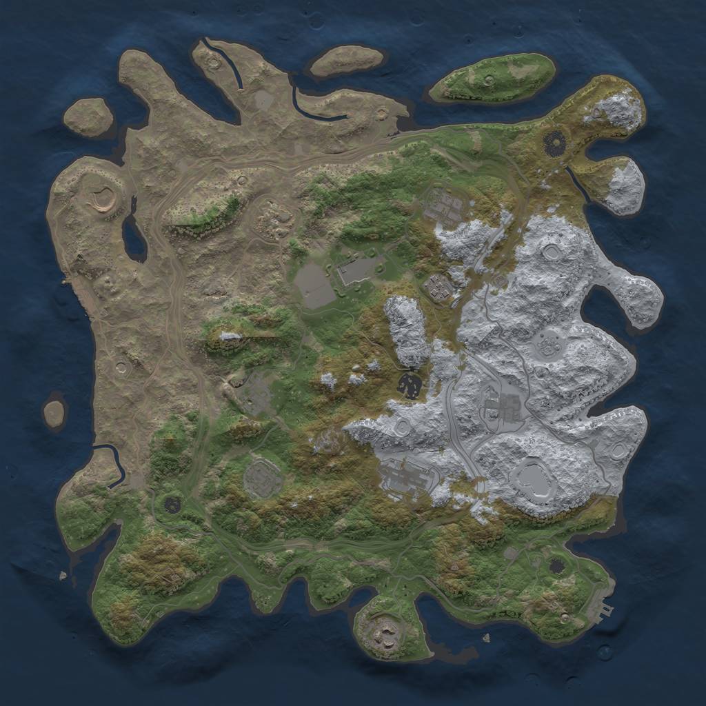 Rust Map: Procedural Map, Size: 4250, Seed: 39009963, 20 Monuments