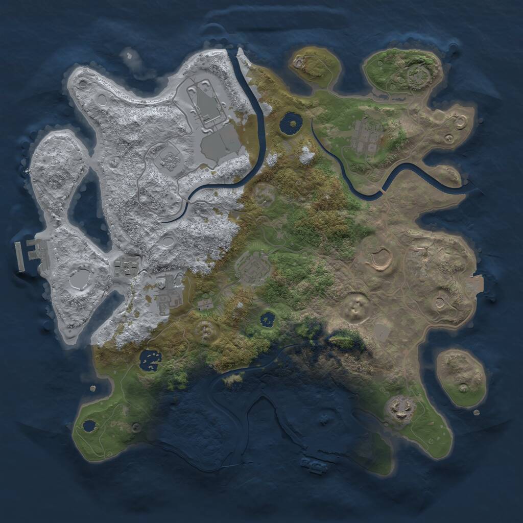 Rust Map: Procedural Map, Size: 3500, Seed: 20029913, 14 Monuments
