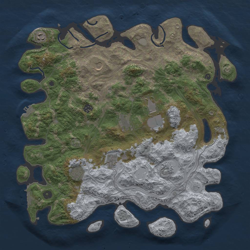 Rust Map: Procedural Map, Size: 4250, Seed: 2011346073, 16 Monuments