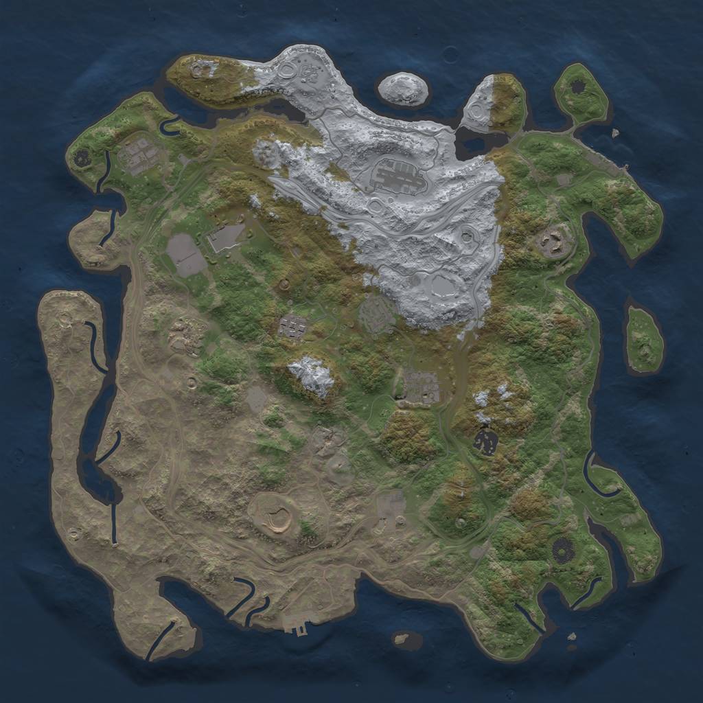 Rust Map: Procedural Map, Size: 4250, Seed: 968621472, 20 Monuments