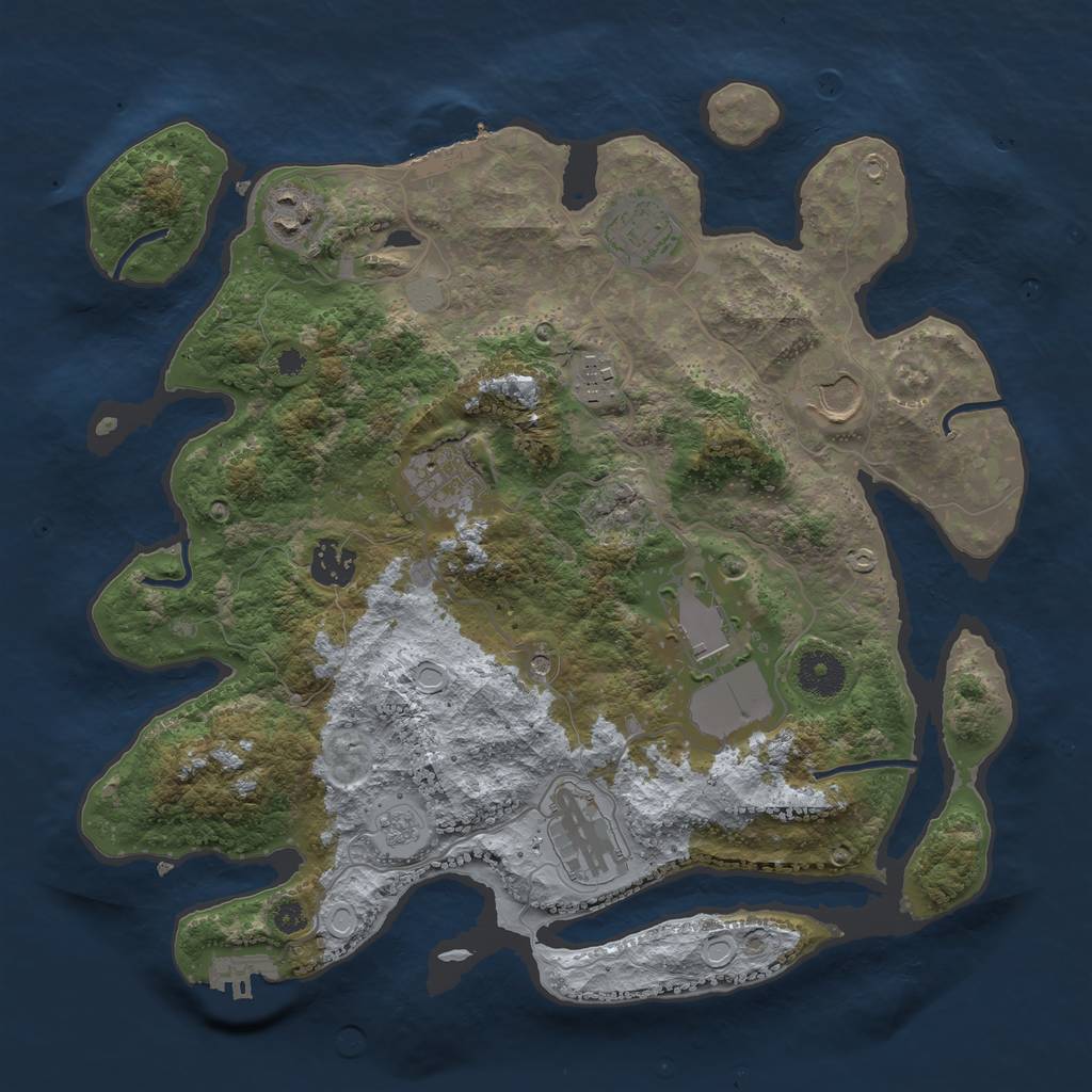 Rust Map: Procedural Map, Size: 3500, Seed: 67916811, 17 Monuments