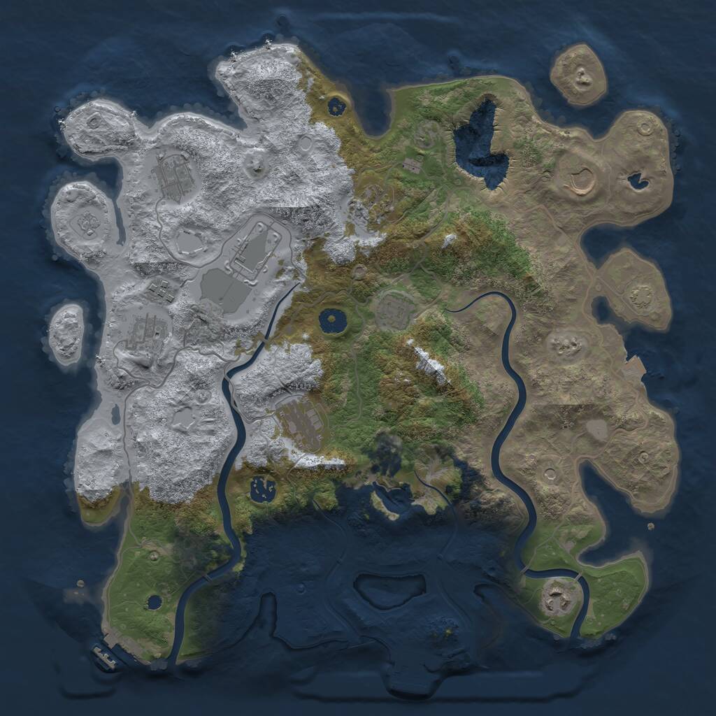 Rust Map: Procedural Map, Size: 4000, Seed: 322520021, 16 Monuments