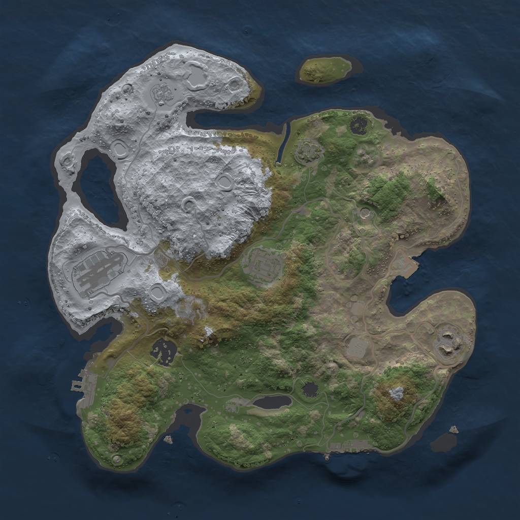 Rust Map: Procedural Map, Size: 3000, Seed: 574628386, 12 Monuments