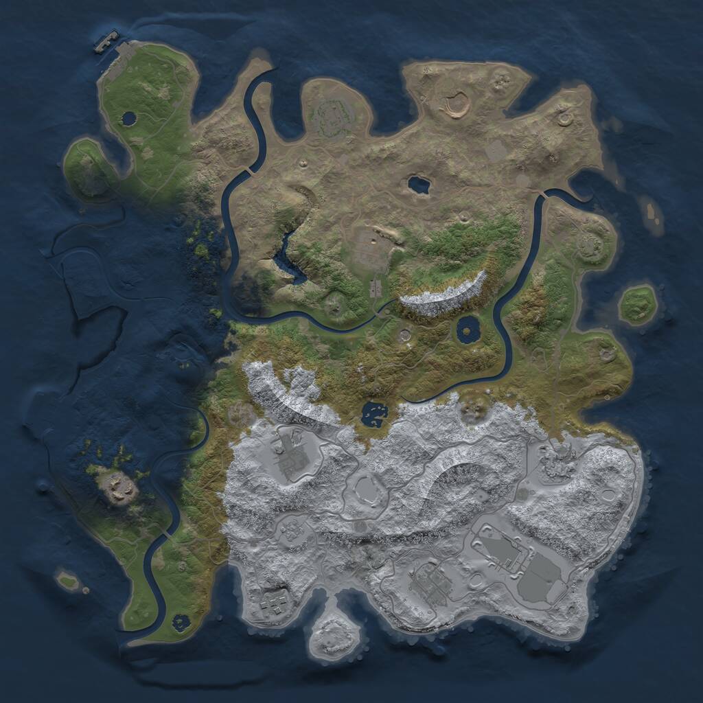 Rust Map: Procedural Map, Size: 4002, Seed: 50000, 16 Monuments