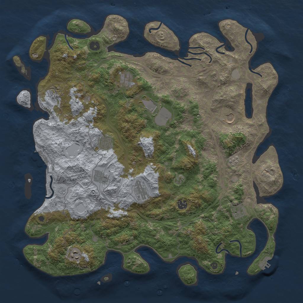 Rust Map: Procedural Map, Size: 4500, Seed: 789732, 20 Monuments
