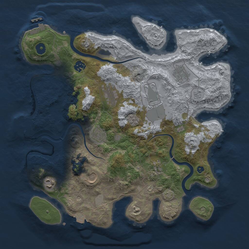 Rust Map: Procedural Map, Size: 3500, Seed: 8484508, 15 Monuments