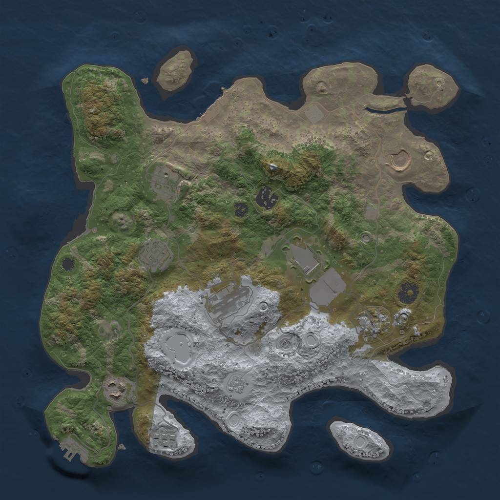 Rust Map: Procedural Map, Size: 3500, Seed: 85984024, 18 Monuments