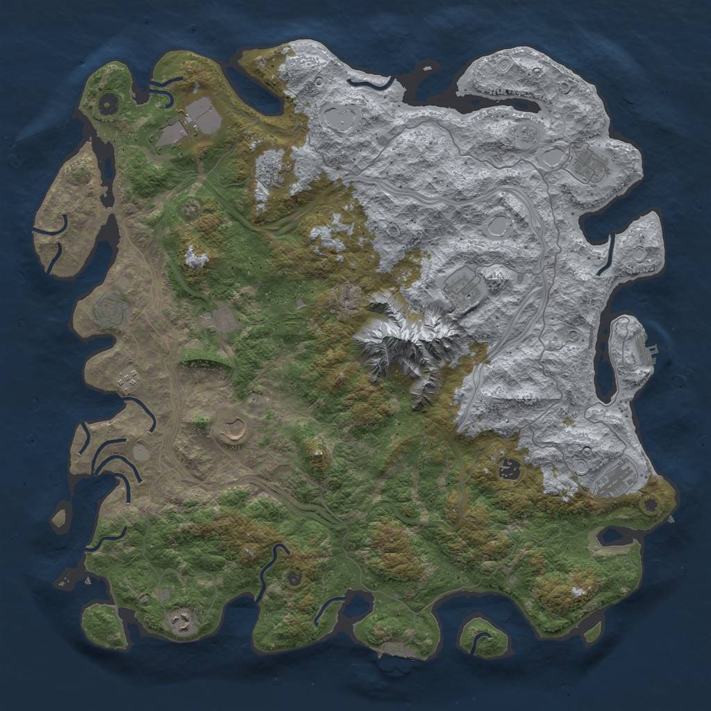 Rust Map: Procedural Map, Size: 5000, Seed: 1417085232, 20 Monuments